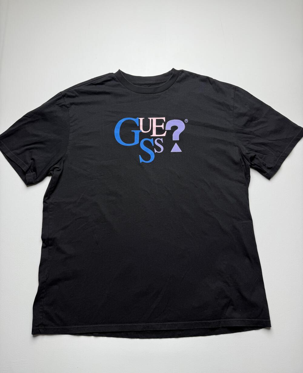 Vintage Guess Shirt Mens XL Black Originals Multicolor Logo Graphic Tee Y2K